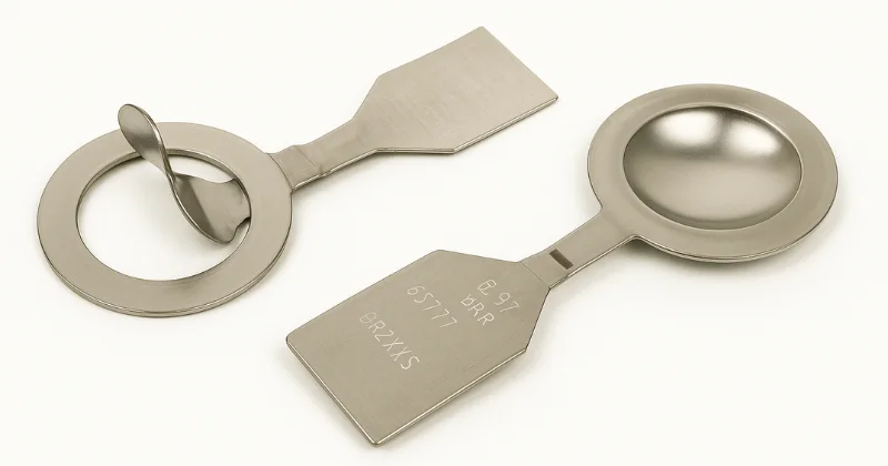 Metal rupture disc for pressure relief applications in industrial piping systems