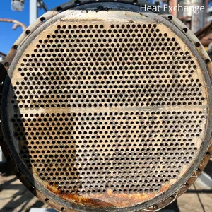 Close-up of a shell-and-tube heat exchanger used in industrial heat transfer operations