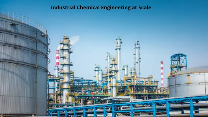 Industrial chemical plant representing large-scale chemical engineering processes and systems