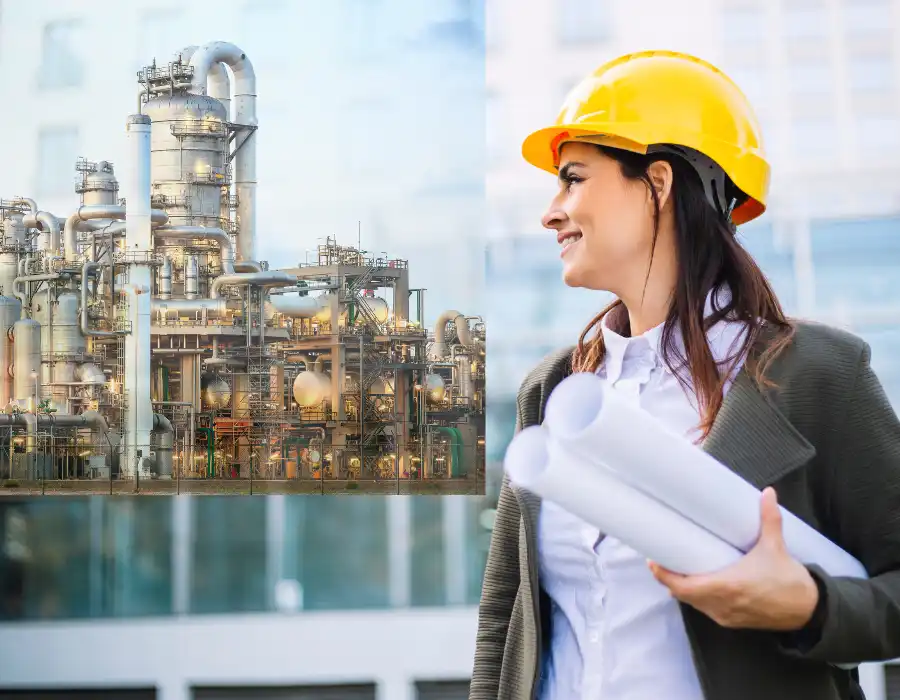 Chemical engineering industrial plant and engineer