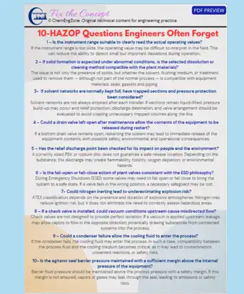 Preview image of the free PDF “10 HAZOP Questions Engineers Often Forget”.